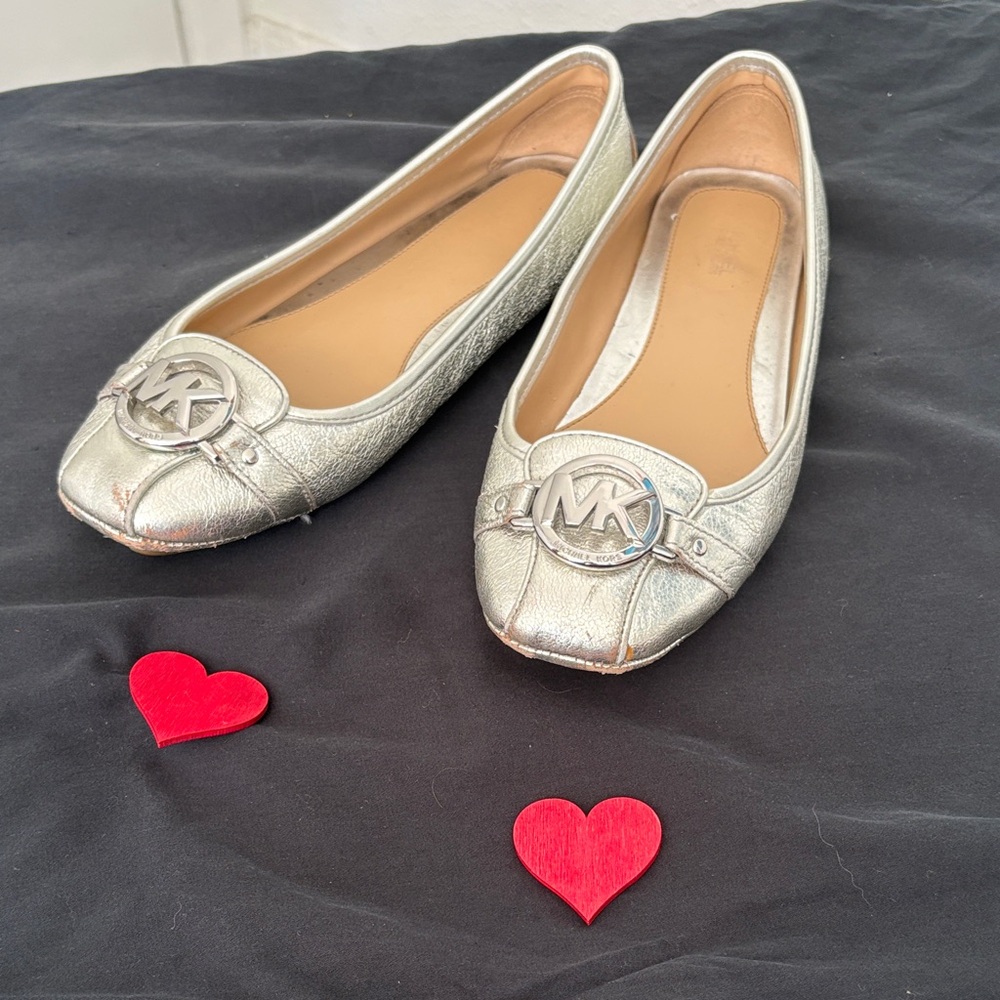 Michael Kors Shimmering Silver Flats